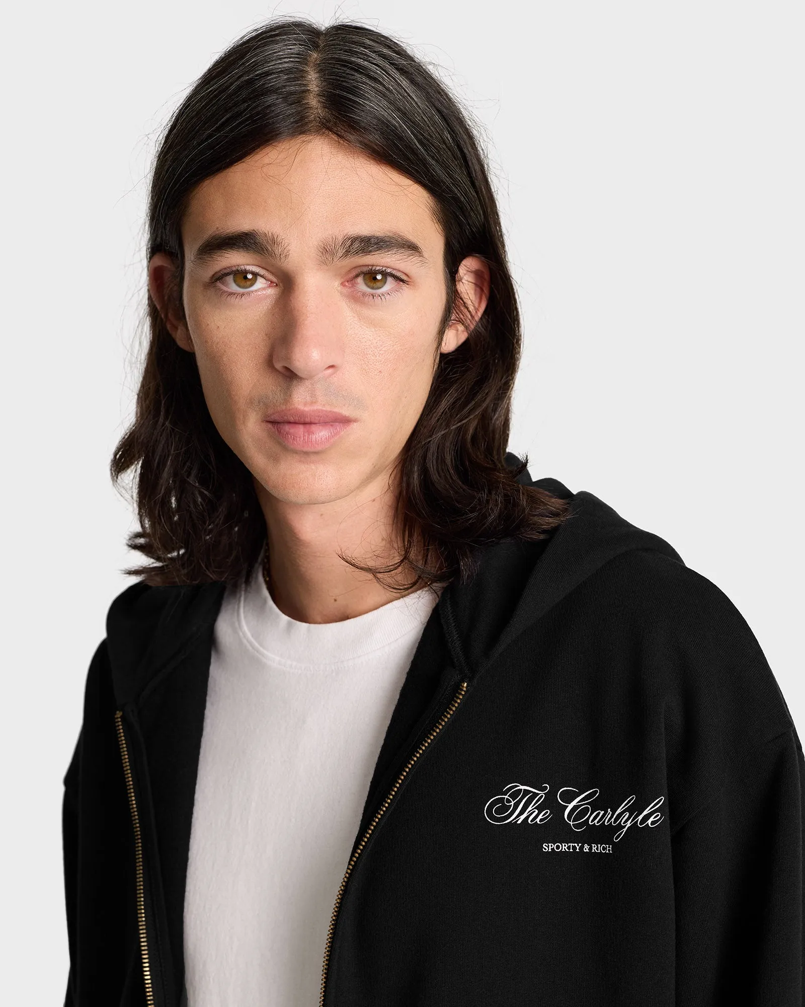 The Carlyle Souvenir Zip Hoodie - Black/White