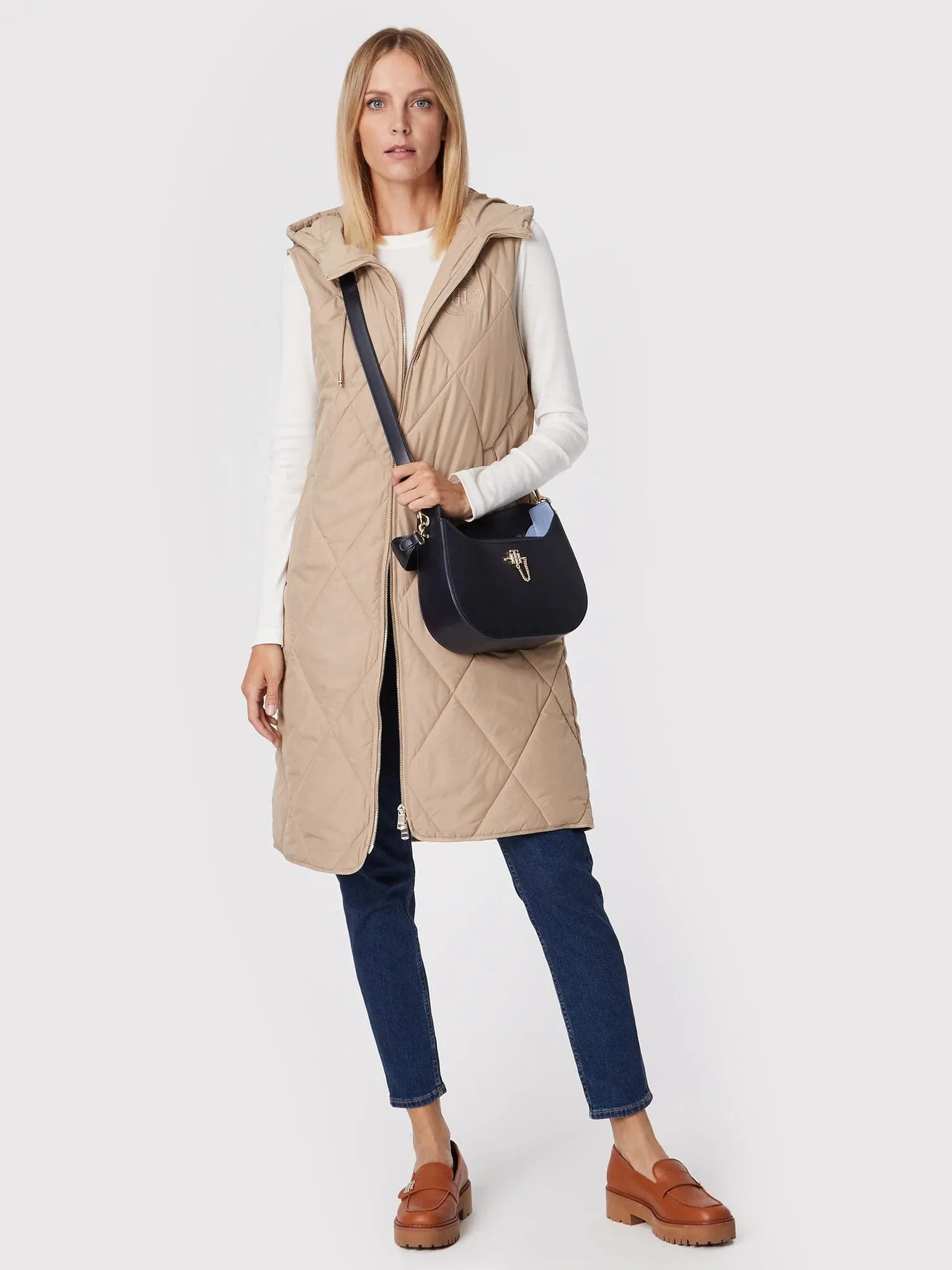 Tommy Hilfiger Diamond-Quilted Sorona® Long Vest Beige