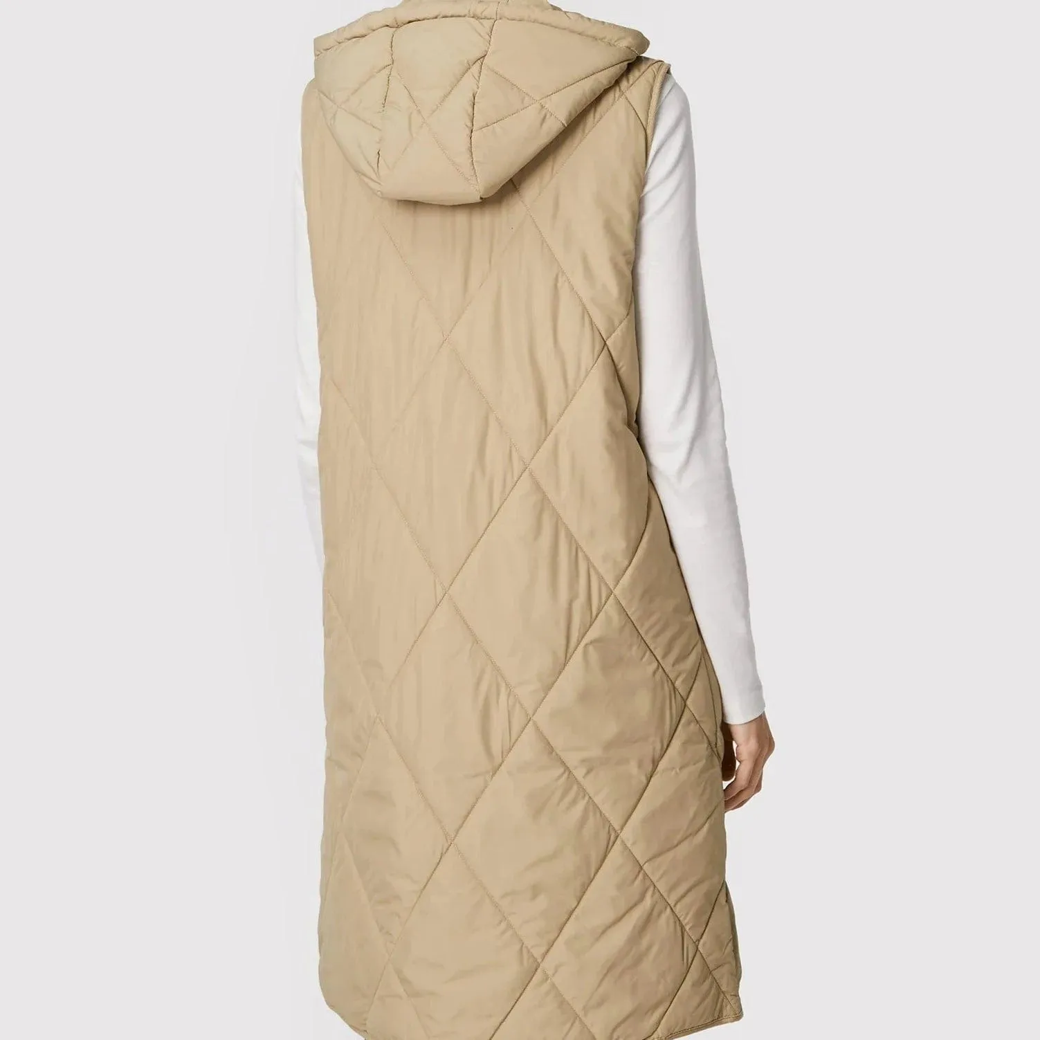 Tommy Hilfiger Diamond-Quilted Sorona® Long Vest Beige