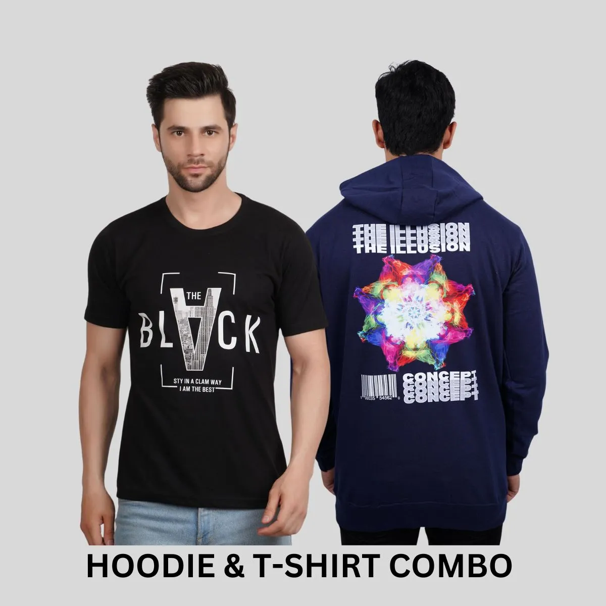 ULTIMATE COMBO - The Illusion Concept Hoodie   Black Tees By Demonwear (DW020)