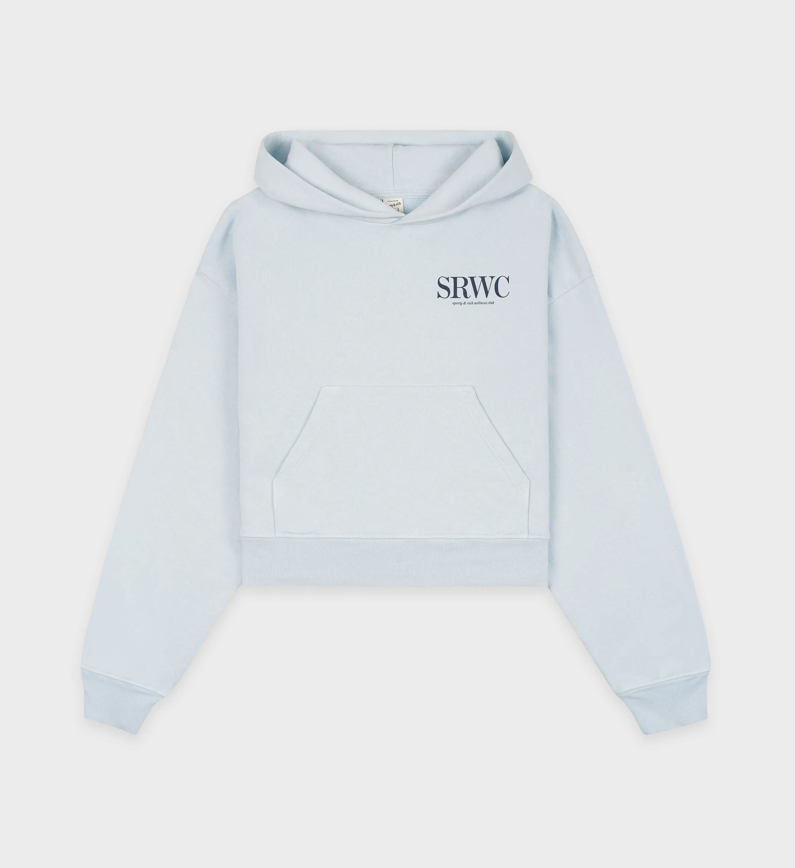 Upper East Side Cropped Hoodie - Baby Blue/Navy