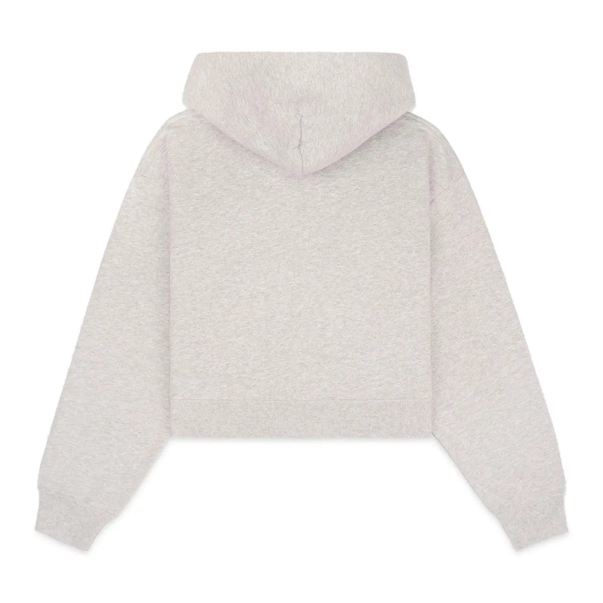 Varsity Crest Zipped Cropped Hoodie 'Heather Grey'