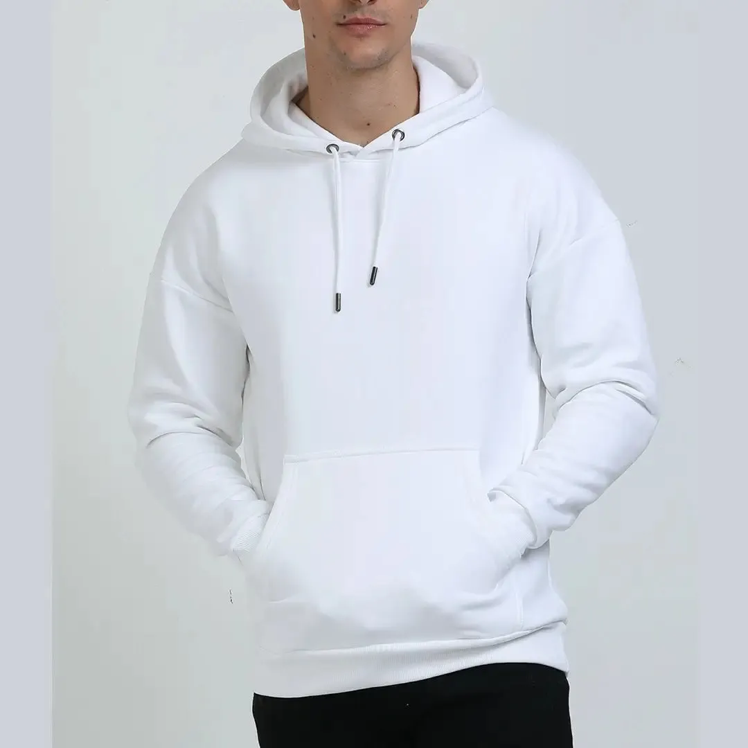 White Oversized Hoodie for Men (Heavyweight)