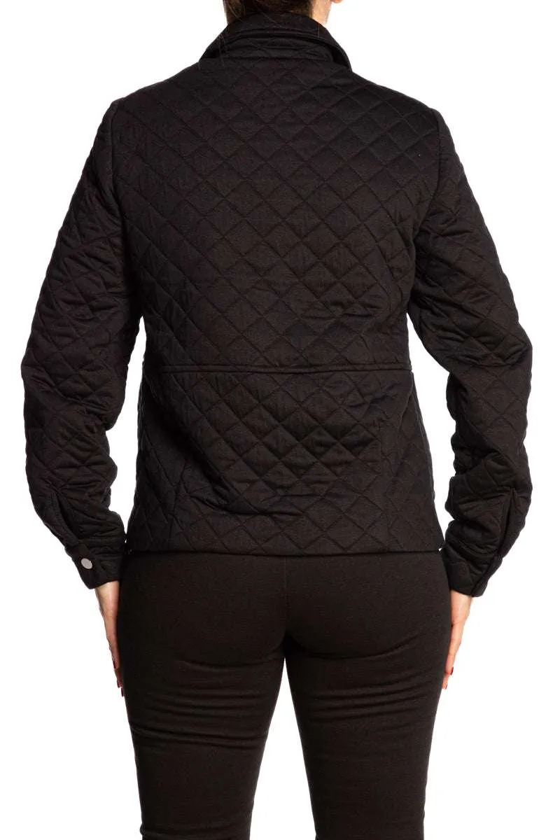 Women's Quilted Jacket Black Quality Fabric Sizes Small to XX Large