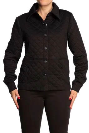 Women's Quilted Jacket Black Quality Fabric Sizes Small to XX Large